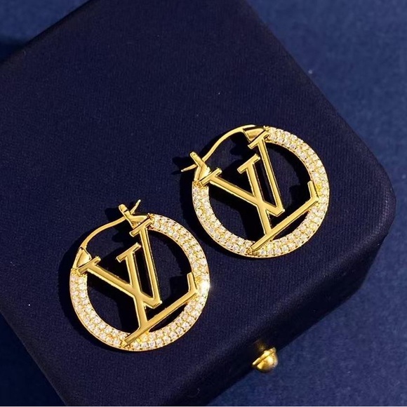Louis Vuitton Gold and Silver Logo Earrings - Picture 1 of 5